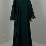 Abaya Sajmaya bleue vert