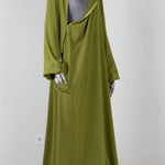 Abaya_Sajmaya_vert olive ouvert