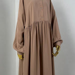 Abaya hijrati couleur beige rosé