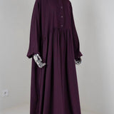 Abaya hijrati couleur prune