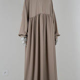 Abaya hijrati couleur taupe rosé