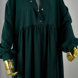 Abaya hijrati vert émeraude